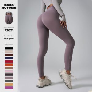 High-Waist Seamless Yoga Pants with Pockets | Nude-Feel Fabric & New Sports Trousers Design