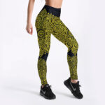 Yellow Gold Mandala Yoga Leggings | Women’s Workout Tights