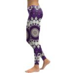 Purple Mandala Flower Yoga Leggings | Women’s Workout Tights