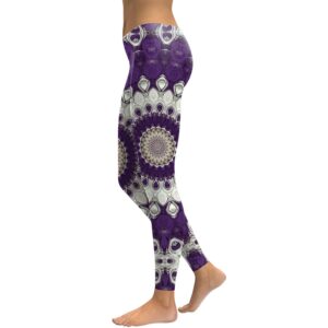 Purple Mandala Flower Yoga Leggings | Women’s Workout Tights